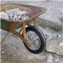 Oxeo Roue de brouette increvable Jante métal Ø270 mm - Pneu 385 x 66 mm - Axe soudé Ø20mm Longueur 242mm