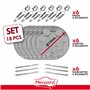 MENASTYL - Service à escargots de 18 pièces - 5040063 - 6 assiettes à 12 escargots Ø19cm + 6 pinces à escargots + 6 fourchettes 