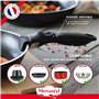 MENASTYL - Batterie de cuisine 5 pièces tous feux dont induction fabriquée en France - 2 poêles + 2 casseroles + 1 poignée amovi