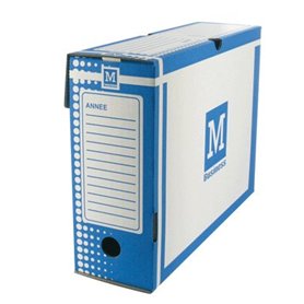 Majuscule-boite Archive 34 x 25 Dos 10 cm Bleu Lot de 25
