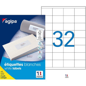 Apli Agipa – Boite Étiquettes Adhésives Blanches Multi–Usages – Certifié FSC – Anti-bourrage - 51x33