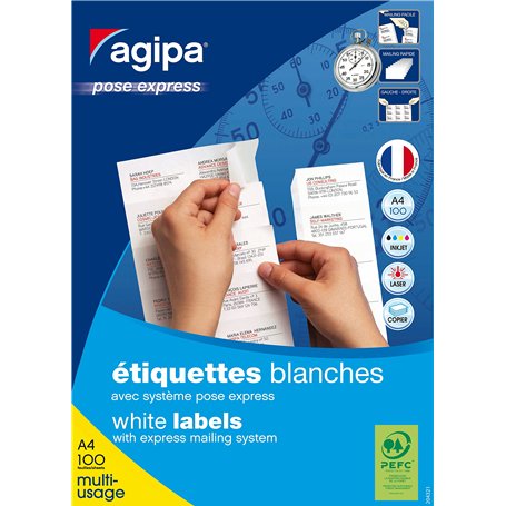 Apli 101044 Boîte de 2100 Etiquettes multi-usage A4 70 x 42