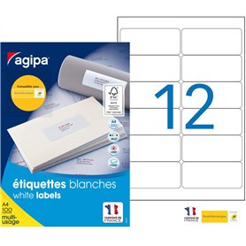 Agipa 101311 Lot de 1200 Etiquettes multi usage coins arrondis 99