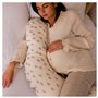 Candide - Coussin de grossesse Cœurs Gris jersey - Coussin allaitement multifonction 2 en 1 maternité et allaitement confortable