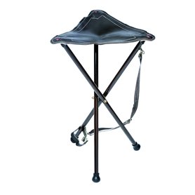 JANUEL - Siège Trépied en Métal 65cm Dessus Croûte + Chasse - Marron