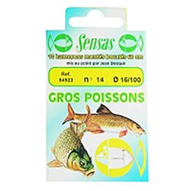 POCHETTE 10 HAMECONS MTES GROS POISSON 14/14 - SENSAS