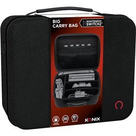 Konix Sacoche de protection et transport Big Carry Case console Nintendo Switch 2 - Filets rangement accessoires - 14 compartime