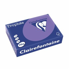 Clairefontaine Ramette 2214C Trophee Ramette de 250 feuilles de papier pour photocopieur Couleurs intenses DIN A4 210 g Violet 1