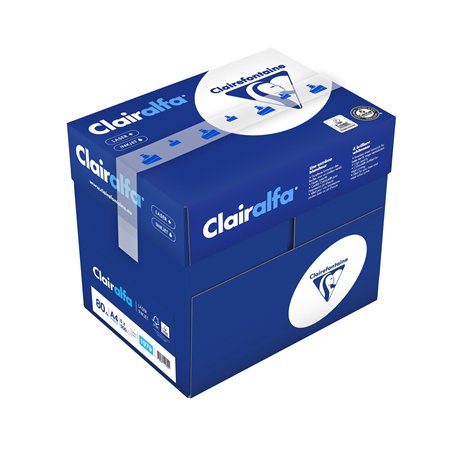 Clairefontaine - Réf. 1929C – 2500 feuilles de papier blanc au format A4 - Clairalfa 80 g/m² – Carton contenant 5 ramettes de 50
