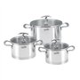 HAUSSMANN heritage- 6 Piéces Marmite/Faitouts en acier inox avec couvercles en verre－20/22/24cm－Haute Qualité - tous feux dont I