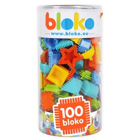 BLOKO – Tube de 100 BIoko – Dès 12 Mois – Fabriqué en Europe – Jouet de Construction 1er âge – 503503