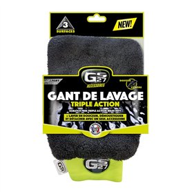 GS27 - Gant de Lavage Triple Action - Gant Microfibre Voiture - Lave