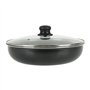 Crealys 523578 Sauteuse Aluminium pressé noir Ø 28 cm H 7 cm + Couvercle vapeur en verre