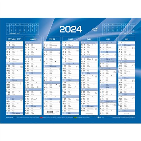 QUO VADIS - 1 Calendrier de Banque Bleu - Année 2025-55x40