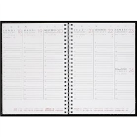 AGENDA MODERNE - 1 RECHARGE d'agenda SEMAINIER de Janvier 2025 à Décembre 2025 - INT AB SEM - Format 15 x 20 cm
