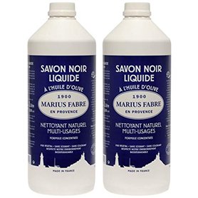 Marius Fabre - Savon noir liquide à l'huile d'olive - Nettoyant naturel universel - Lot de 2 bouteilles de 1 l