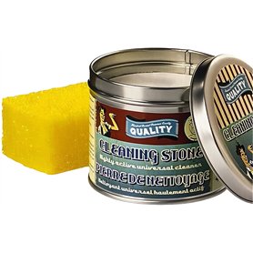 Eurotel Pierre Blanche Argile Naturelle Nettoyage - 425 GR - Formule 2023 : Film de Protection + Maxi Eponge Alvéolée + Pot Méta