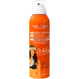 Soleil des Îles | Brume Solaire d'huile Sèche au Monoï de Tahiti SPF30 - Protection UVA/UVB touché sec - Sans Paraben Résiste à