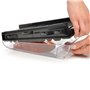 Mastrad – Mandoline avec réservoir – 2 Râpes et 3 Lames Acier Inoxydable – Facile D’Utilisation – Confort & Sécurité – 1 Réservo