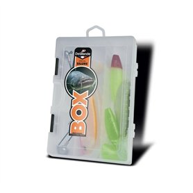 Delalande - Coffret Silure - Kit De Pêche Aux Leurres Souples Spécifique A La Traque du Silure - 5 Leurres + 4 Têtes Plombées -