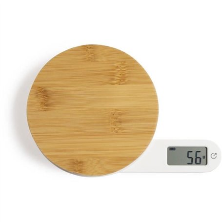 Balance de cuisine dynamo - LIVOO - DOM466 - Plateau bambou - Sans pile ni chargement - Max. 5 kg - 4 unités de mesure - Ecran L