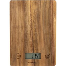 Balance de cuisine électronique - LIVOO - DOM492 - Plateau acacia - Max. 5 kg - 4 unités de mesure - Ecran LCD