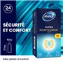 Manix Super : Boite de 24 Préservatifs Classiques en latex / Préservatifs pour Homme Lubrifiés et Fins de Taille Standard / Diam