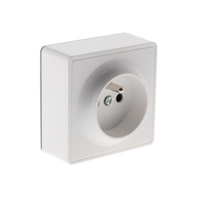 Prise simple 16A en saillie - Blanc - Vulco - Zenitech