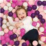 LUDI - Sac de 60 balles Roses Souples en Plastique Anti-écrasement. A partir de 6 Mois. Balles à Lancer, Faire Rouler et pour Pi