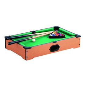 Mister Gadget MG2017 Jeu de table Billard Avec 2 queues 16 boules 1 triangle et 1 craie bleue Bois plastique et textile Marron v