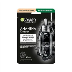 GARNIER Skin Active - Masque Visage Tissu Charbon Végétal - Réducteur De Pores & Hydratant - Charbon Pur