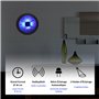 Fishtec - Horloge Murale Lumineuse - Radio-Pilotée - 4 LED Bleues - Détecteur d'Obscurité - 3 Modes d'Eclairage : Permanent/Désa