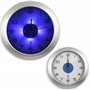 Fishtec - Horloge Murale Lumineuse - Radio-Pilotée - 4 LED Bleues - Détecteur d'Obscurité - 3 Modes d'Eclairage : Permanent/Désa