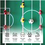 Mini Babyfoot de Table FISHTEC Équipement Complet en Bois - Enfants Adulte - Jeu de Table Soccer - Baby-Foot - 48,5 x 30.5 x 9 c