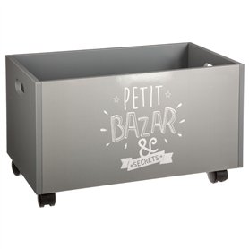 Coffre de Rangement à roulettes Kids - 48 x H. 28 cm - Gris