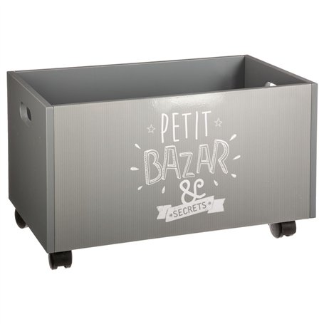 Coffre de Rangement à roulettes Kids - 48 x H. 28 cm - Gris
