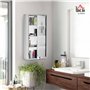 HOMCOM Armoire à Pharmacie 3 étagères 4 Niveaux 30L x 12l x 60H cm Porte Verre trempé Symbole Croix Acier Inoxydable brossé