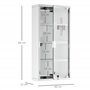 HOMCOM Armoire à Pharmacie 3 étagères 4 Niveaux 30L x 12l x 60H cm Porte Verre trempé Symbole Croix Acier Inoxydable brossé