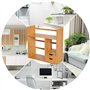 HOMCOM Organiseur de bureau avec tiroirs Bibliothèque multifonctionnel Étagère de Rangement pour Maison École Bureau en Bambou N