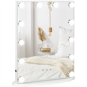 HOMCOM Miroir Maquillage Hollywood Lumineux LED intensité réglable pour Coiffeuse dim. 41L x 13P x 51H