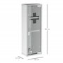 kleankin Armoire à Pharmacie 2 étagères 3 Niveaux 20L x 12l x 58H cm Porte Verre trempé Symbole Croix Acier INOX.