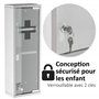 kleankin Armoire à Pharmacie 2 étagères 3 Niveaux 20L x 12l x 58H cm Porte Verre trempé Symbole Croix Acier INOX.