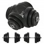 HOMCOM Ensemble d'haltères Courtes Total 36 Kg - Dumbbell Paires -Poids réglable - Barres incluses - Entraînement Musculaire & h