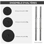 HOMCOM Ensemble d'haltères Courtes Total 36 Kg - Dumbbell Paires -Poids réglable - Barres incluses - Entraînement Musculaire & h