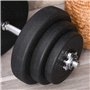 HOMCOM Ensemble d'haltères Courtes Total 36 Kg - Dumbbell Paires -Poids réglable - Barres incluses - Entraînement Musculaire & h