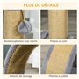 PawHut Arbre à Chat Arbre à Grimper griffoir pour Chat Balle Suspendue Hauteur 43 cm avec Poteau Jute à griffer Gris