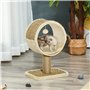PawHut Arbre à Chat en Cercle avec griffoir en Jute et Jouet de Souris Coussin en Peluche Doux en Panneaux de Particules 40 x 30