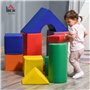 HOMCOM 11 Blocs de Construction en Mousse - modules de motricité - Jouets éducatifs - Mousse EPE revêtement PU Multicolore