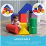 HOMCOM 11 Blocs de Construction en Mousse - modules de motricité - Jouets éducatifs - Mousse EPE revêtement PU Multicolore