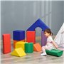 HOMCOM 11 Blocs de Construction en Mousse - modules de motricité - Jouets éducatifs - Mousse EPE revêtement PU Multicolore